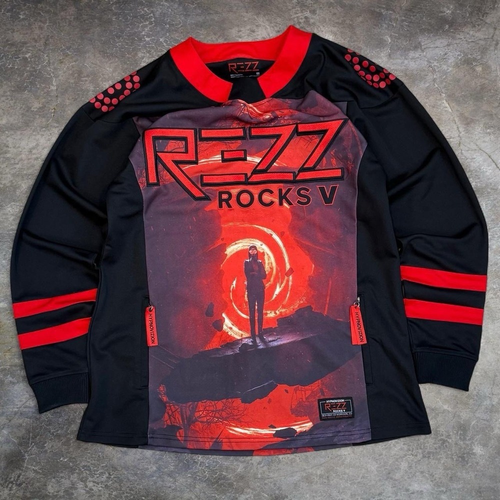 Rezz Rocks V Hypnovizion Long Sleeve Jersey Adult Size Small EDM Streetwear